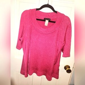Women's Jones New York size 2X Fuchsia Rayon knit sweater